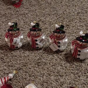 Charming Snowman Ornaments - Black, Red, and White